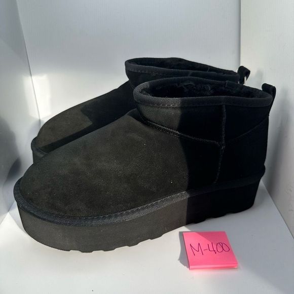 CUSHIONAIRE Women's Genuine Suede pull on platform boot +Memory Foam 12 BLACK - Picture 5 of 7